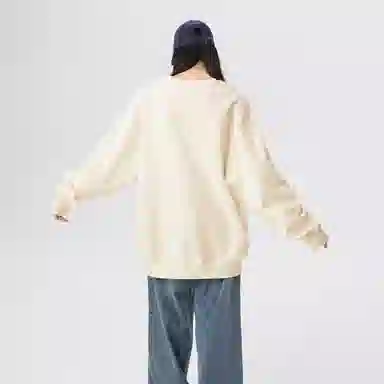 冰飞 美式高街复古学院风创意趣味搞怪风可爱狗狗图案字母印花宽松休闲舒适圆领落肩套头上衣服无性别主义重磅长袖卫衣 男女同款