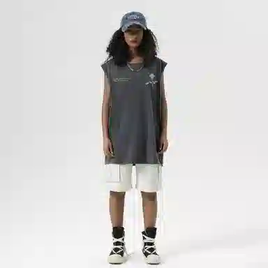 冰飞 美式复古高街宽松背心 男女同款