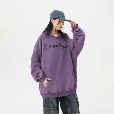 冰飞 美式复古嘻哈街头个性灵感创意撕裂感西方人物油画图案印花宽松休闲高级感水洗做旧上衣服重磅时尚百搭连帽卫衣 男女同款