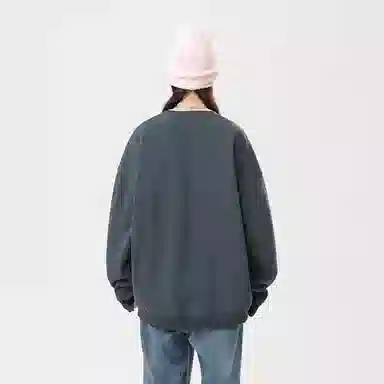 冰飞 美式复古高街创意趣味卡通动漫图案双臂字母印花宽松休闲舒适圆领套头秋衣服嘻哈街头学院风时尚重磅长袖卫衣 男女同款