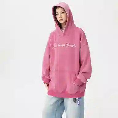 冰飞 美式复古嘻哈街头个性灵感创意撕裂感西方人物油画图案印花宽松休闲高级感水洗做旧上衣服重磅时尚百搭连帽卫衣 男女同款