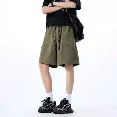 冰飞 美式复古基础款舒适百搭工装短裤 男女同款