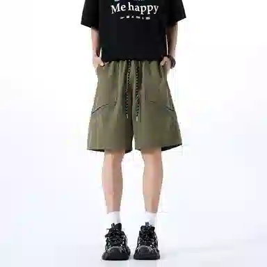 冰飞 美式复古基础款舒适百搭工装短裤 男女同款