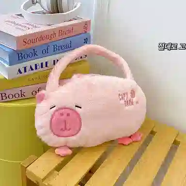 蒙小仔 卡皮巴拉毛绒水豚 可爱双肩包 玩偶周边