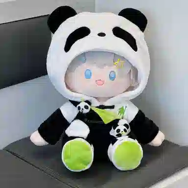 蒙小仔 可爱呆萌坐姿衣服 可换装熊猫 鼠鼠娃衣 玩偶周边
