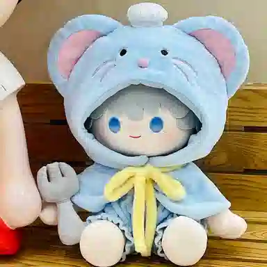 蒙小仔 可爱呆萌坐姿衣服 可换装熊猫 鼠鼠娃衣 玩偶周边