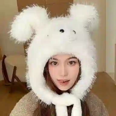蒙小仔 秋冬帽子耳朵会动 可爱冬季护耳毛绒卡通小狗 保暖防寒加厚头帽 玩偶周边