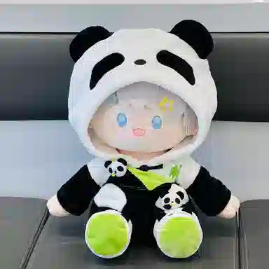 蒙小仔 可爱呆萌坐姿衣服 可换装熊猫 鼠鼠娃衣 玩偶周边