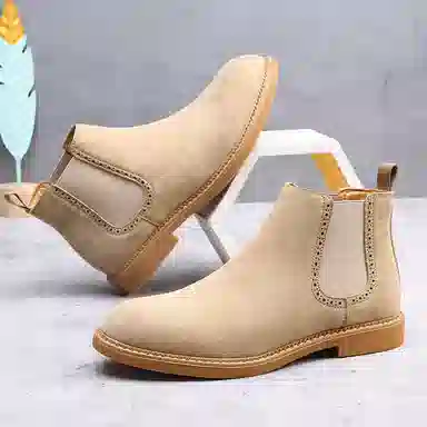 牛反绒 韩版大码英伦风舒适百搭短靴 短筒 马丁靴 男款