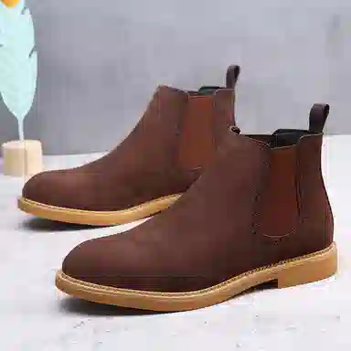 牛反绒 韩版大码英伦风舒适百搭短靴 短筒 马丁靴 男款