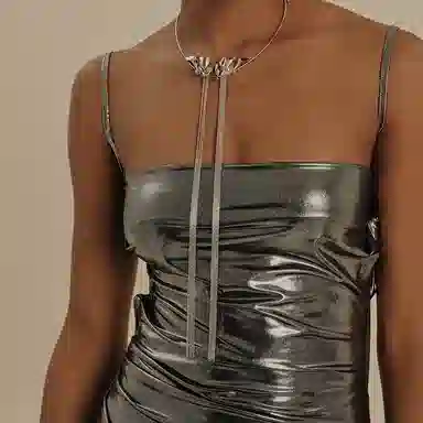 juunngle lab Orchid Long Necklace Copper