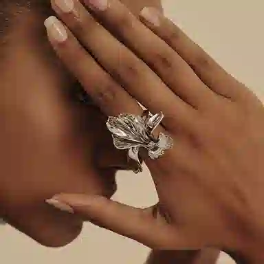 juunngle lab Orchid Ring Copper Gold Plated