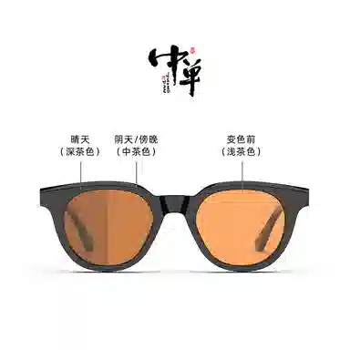 中单 小框韩版变色时尚复古 板材加金属 圆形 太阳眼镜 男女同款情侣款
