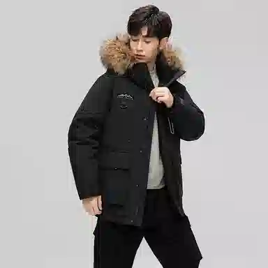 鸭鸭 蓝钻系列 中青年时尚韩版休闲百搭连帽宽松户外运动防寒保暖中长款羽绒服 男女同款