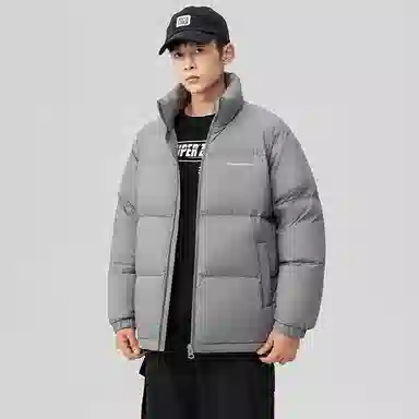 鸭鸭 户外运动韩系加厚保暖短款冬季外套纯色韩版休闲基础百搭立领面包羽绒服 男女同款