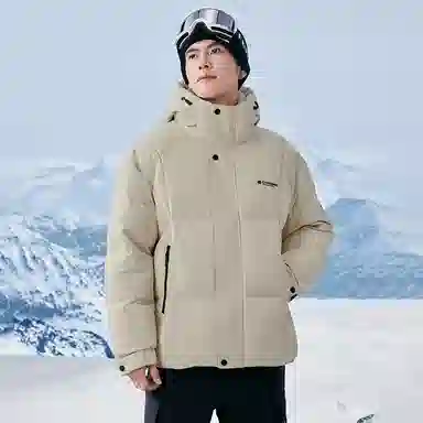 鸭鸭 时尚韩版冬季连帽保暖舒适高质量百搭潮流纯色简约羽绒服 男女同款