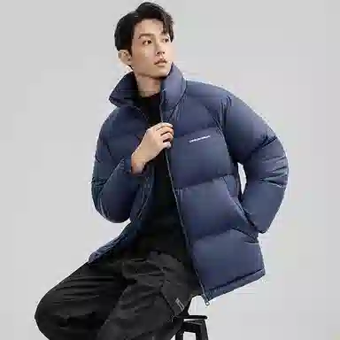 鸭鸭 户外极寒系列 纯色韩版休闲基础百搭短款立领运动面包羽绒服 男女同款