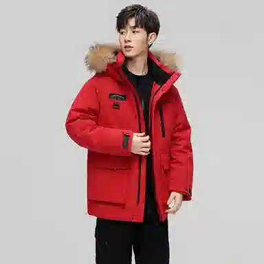 鸭鸭 蓝钻系列 中青年时尚韩版休闲百搭连帽宽松户外运动防寒保暖中长款羽绒服 男女同款