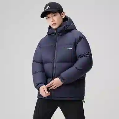 鸭鸭 极寒系列 石墨烯蓄热加厚保暖连帽冬季外套纯色韩版休闲基础百搭短款户外运动面包羽绒服 男女同款