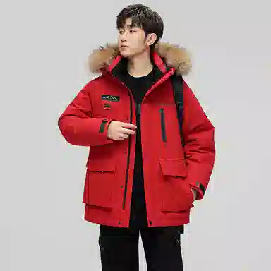 鸭鸭 蓝钻系列 中青年时尚韩版休闲百搭连帽宽松户外运动防寒保暖中长款羽绒服 男女同款