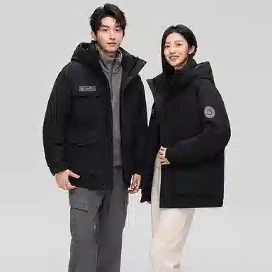 鸭鸭 山系户外系列 时尚潮流冬季工装保暖防寒休闲连帽羽绒服 男女同款