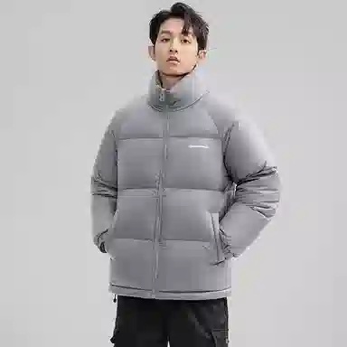 鸭鸭 户外极寒系列 纯色韩版休闲基础百搭短款立领运动面包羽绒服 男女同款