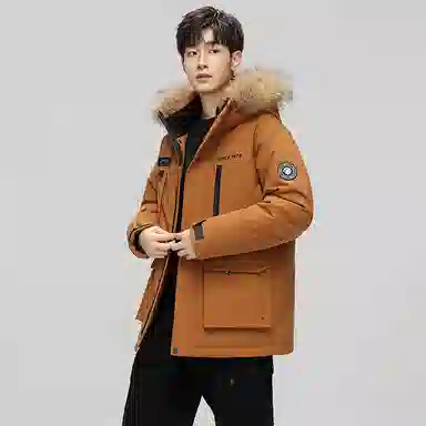 鸭鸭 蓝钻系列 中青年时尚韩版休闲百搭连帽宽松户外运动防寒保暖中长款羽绒服 男女同款