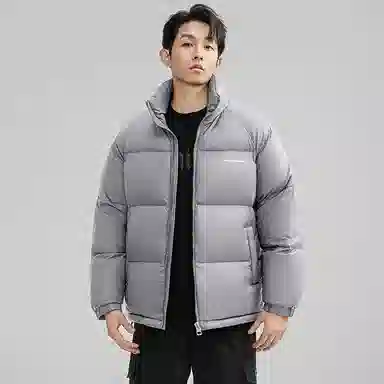 鸭鸭 户外极寒系列 纯色韩版休闲基础百搭短款立领运动面包羽绒服 男女同款