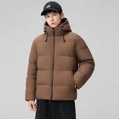 鸭鸭 极寒系列 石墨烯蓄热加厚保暖连帽冬季外套纯色韩版休闲基础百搭短款户外运动面包羽绒服 男女同款