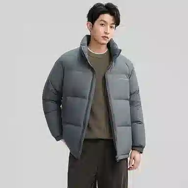 鸭鸭 户外极寒系列 纯色韩版休闲基础百搭短款立领运动面包羽绒服 男女同款