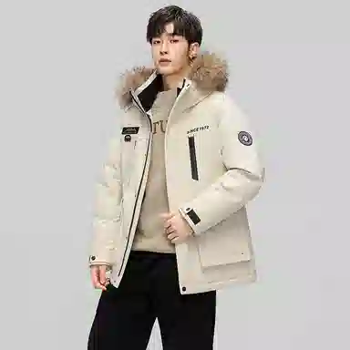 鸭鸭 蓝钻系列 中青年时尚韩版休闲百搭连帽宽松户外运动防寒保暖中长款羽绒服 男女同款