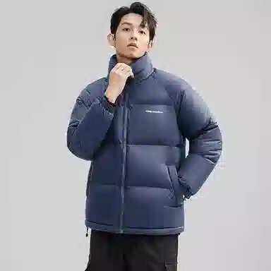 鸭鸭 户外极寒系列 纯色韩版休闲基础百搭短款立领运动面包羽绒服 男女同款