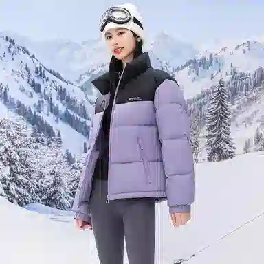 鸭鸭 中青年韩版休闲基础百搭短款立领户外运动加厚保暖暗黑面包羽绒服 男女同款