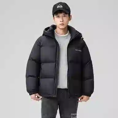 鸭鸭 极寒系列 石墨烯蓄热加厚保暖连帽冬季外套纯色韩版休闲基础百搭短款户外运动面包羽绒服 男女同款