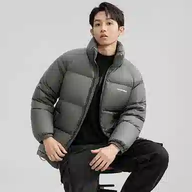 鸭鸭 户外极寒系列 纯色韩版休闲基础百搭短款立领运动面包羽绒服 男女同款