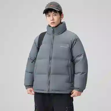 鸭鸭 户外运动韩系加厚保暖短款冬季外套纯色韩版休闲基础百搭立领面包羽绒服 男女同款