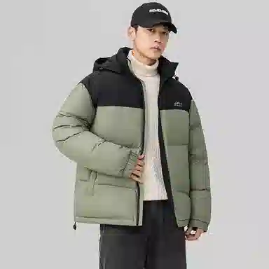 鸭鸭 极寒户外运动保暖冬季外套基础百搭短款可拆卸连帽面包羽绒服 男款