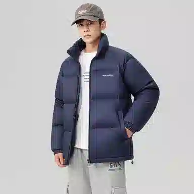 鸭鸭 户外运动韩系加厚保暖短款冬季外套纯色韩版休闲基础百搭立领面包羽绒服 男女同款