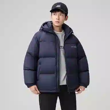 鸭鸭 极寒系列 石墨烯蓄热加厚保暖连帽冬季外套纯色韩版休闲基础百搭短款户外运动面包羽绒服 男女同款