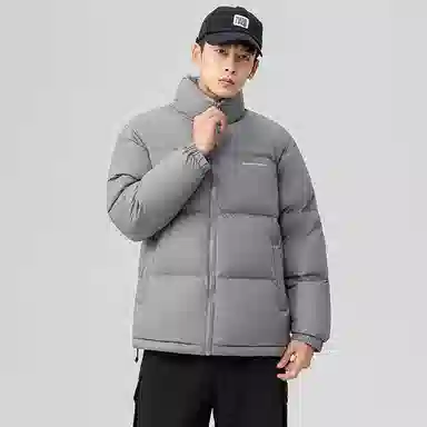 鸭鸭 户外运动韩系加厚保暖短款冬季外套纯色韩版休闲基础百搭立领面包羽绒服 男女同款