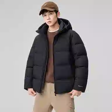 鸭鸭 极寒系列 石墨烯蓄热加厚保暖连帽冬季外套纯色韩版休闲基础百搭短款户外运动面包羽绒服 男女同款