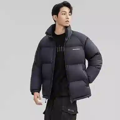 鸭鸭 户外极寒系列 纯色韩版休闲基础百搭短款立领运动面包羽绒服 男女同款