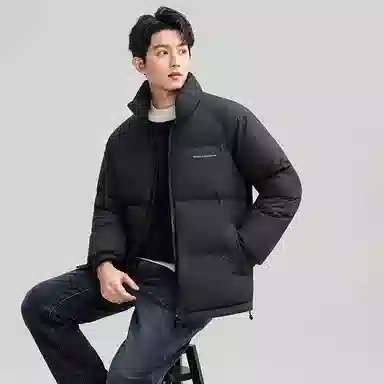 鸭鸭 户外极寒系列 纯色韩版休闲基础百搭短款立领运动面包羽绒服 男女同款