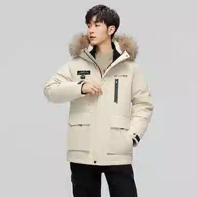 鸭鸭 蓝钻系列 中青年时尚韩版休闲百搭连帽宽松户外运动防寒保暖中长款羽绒服 男女同款