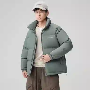 鸭鸭 户外运动韩系加厚保暖短款冬季外套纯色韩版休闲基础百搭立领面包羽绒服 男女同款