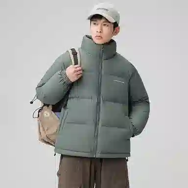 鸭鸭 户外运动韩系加厚保暖短款冬季外套纯色韩版休闲基础百搭立领面包羽绒服 男女同款