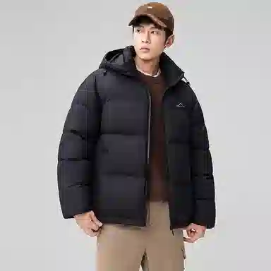 鸭鸭 极寒系列 石墨烯蓄热加厚保暖连帽冬季外套纯色韩版休闲基础百搭短款户外运动面包羽绒服 男女同款