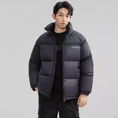 鸭鸭 户外极寒系列 纯色韩版休闲基础百搭短款立领运动面包羽绒服 男女同款