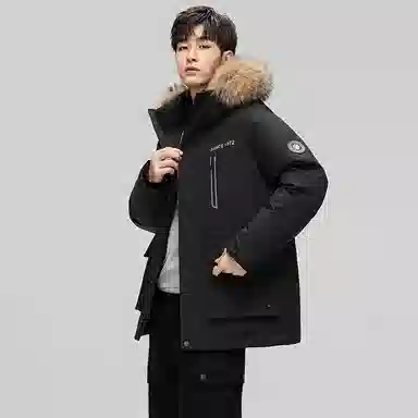 鸭鸭 蓝钻系列 中青年时尚韩版休闲百搭连帽宽松户外运动防寒保暖中长款羽绒服 男女同款