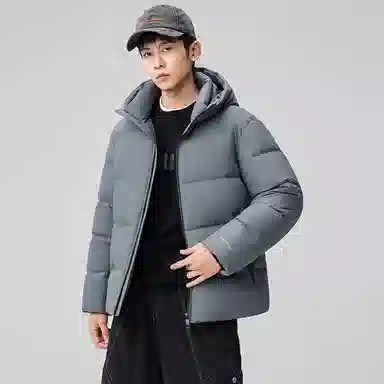 鸭鸭 极寒系列 石墨烯蓄热加厚保暖连帽冬季外套纯色韩版休闲基础百搭短款户外运动面包羽绒服 男女同款